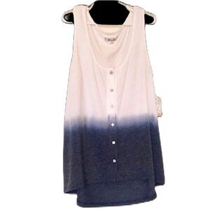 MUDD Juniors Blue and White Tie Dye TankTop